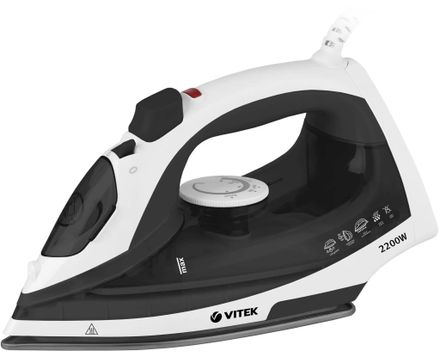 Утюг Vitek Metropolis 8338-VT-01,  с паровым ударом,  2200Вт,  черный и белый