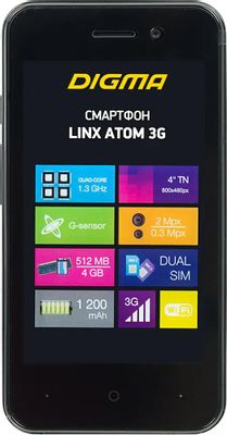 Смартфон Digma Linx Atom 3G, черный – купить в Ситилинк | 1062954