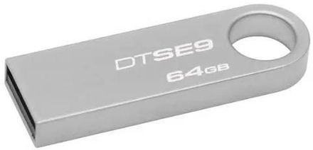 Флешка USB Kingston DataTraveler SE9 64ГБ, USB2.0, серебристый [dtse9h/64gb-yan]