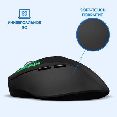 Мышь беспроводная Oklick 636LWC, радио, оптическая, USB, USB-C, 1600dpi ...