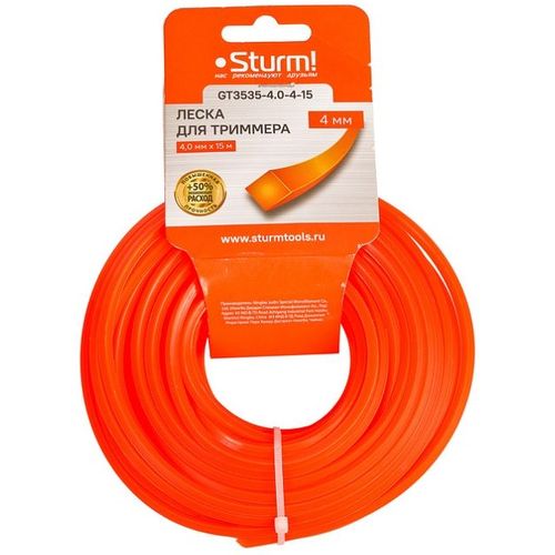 Леска для триммеров STURM! GT3535, 4мм, 15м [gt3535-4.0-4-15]