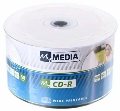 Диск оптический CD-R MYMEDIA 700МБ 52x, 50шт., pack wrap, printable [69206]