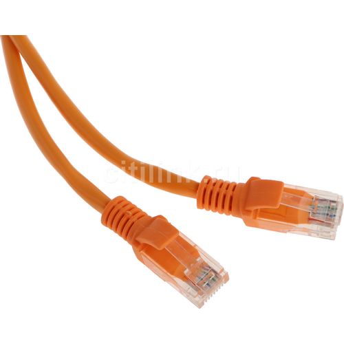 Патч-корд CABLEXPERT PP12-1M/O литой (molded), UTP, кат.5E, 1м, 4 пары, 26AWG, алюминий омедненный, многожильный, оранжевый