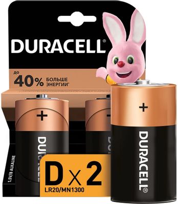 D Батарейка Duracell Basic LR20-2BL MN1300,  2 шт.