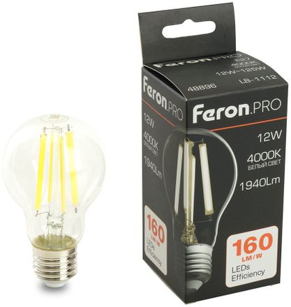 Лампа LED FERON E27,  шар, 12Вт, LB-1112, одна шт. [48896]