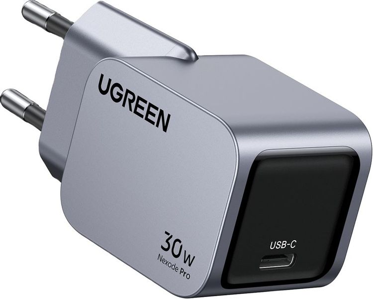 Сетевое зарядное устройство UGREEN X703,  USB type-C,  30Вт,  3A,  серый