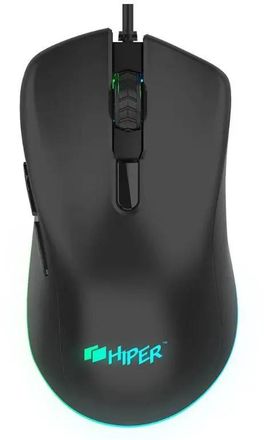 Мышь проводная HIPER Cobra, игровая, оптическая, USB, 6400dpi, черный [gmus-4000]