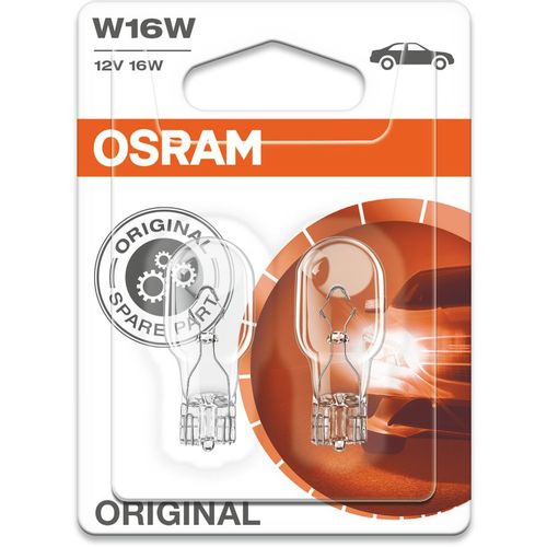 Лампа автомобильная накаливания Osram 921-02B, W16W, 12В, 16Вт, 2шт