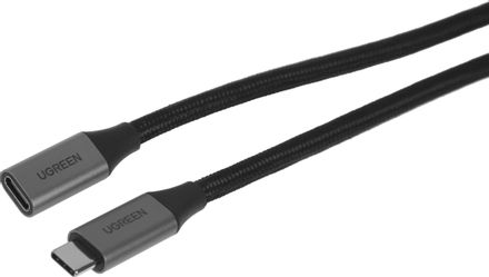 Кабель-удлинитель UGREEN US372,  USB Type-C -  USB Type-C (m),  ферритовый фильтр ,  1м,  серый [30205]