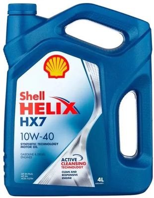 Моторное масло SHELL Helix HX 7, 10W-40, 4л, полусинтетическое [550051575]