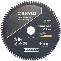 Пильный диск SHYLD 20560, 250мм, по ламинату, ДСП