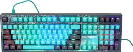 Клавиатура RASKAT KM002, проводная, USB, механическая, зеленый/черный [km002-uv-green]