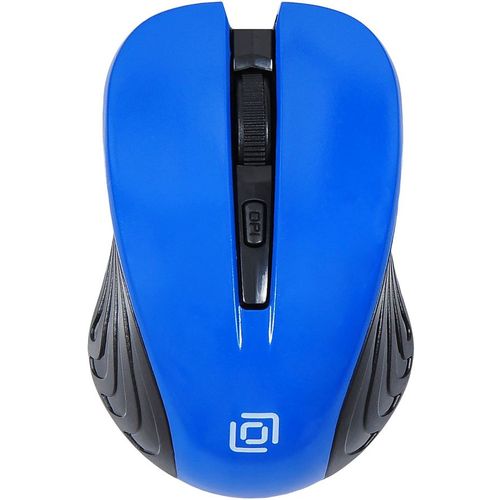 Мышь беспроводная Oklick 545MW, радио, оптическая, USB, 1600dpi, черный и синий [368630]