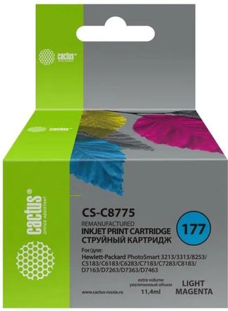 Картридж Cactus CS-C8775, №177, светло-пурпурный / CS-C8775