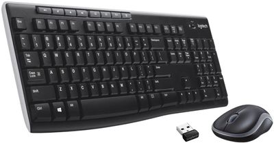 Комплект (клавиатура+мышь) Logitech MK270 Ru layout, USB, беспроводной, черный [920-004518/920-003381]