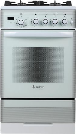 Газовая плита GEFEST ПГ 5500-03 0042, газовая духовка, без крышки, чугун, белый