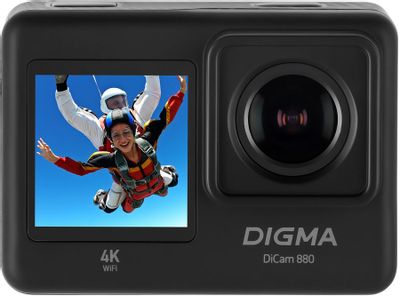 Экшн-камера Digma DiCam 880 (внешний микрофон/пульт ДУ), 4K, WiFi ...