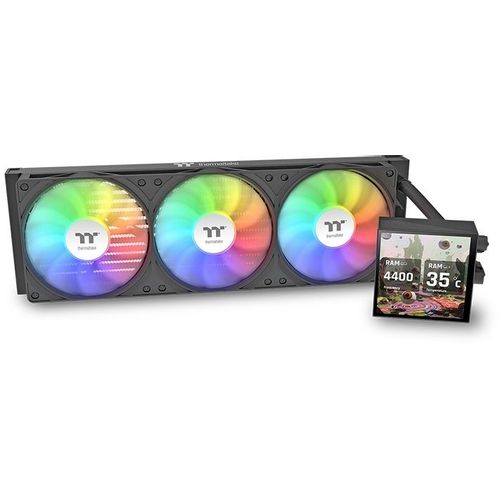 Система водяного охлаждения Thermaltake LB360 Ultra, LCD, 4-pin, ARGB, 120мм, черный, retail [cl-w507-pl12sw-a]