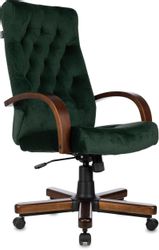 Кресло руководителя Бюрократ T-9928Walnut, ткань, до 200кг, зеленый