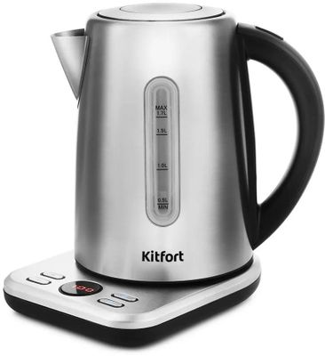 Чайник электрический KitFort КТ-661, 2200Вт, черный и серебристый