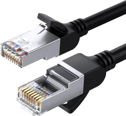 Патч-корд UGREEN NW101 литой (molded), U/UTP, кат.6, 2м, 4 пары, 32AWG, медь, многожильный, черный
