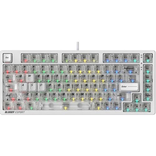 Клавиатура A4TECH Bloody MS76, проводная, USB, механическая, магнитная, белый