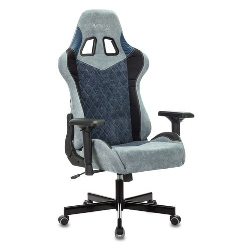 Кресло игровое ZOMBIE VIKING 7 KNIGHT, ткань/экокожа, до 150кг, регулируемые 4D подлокотники, синий