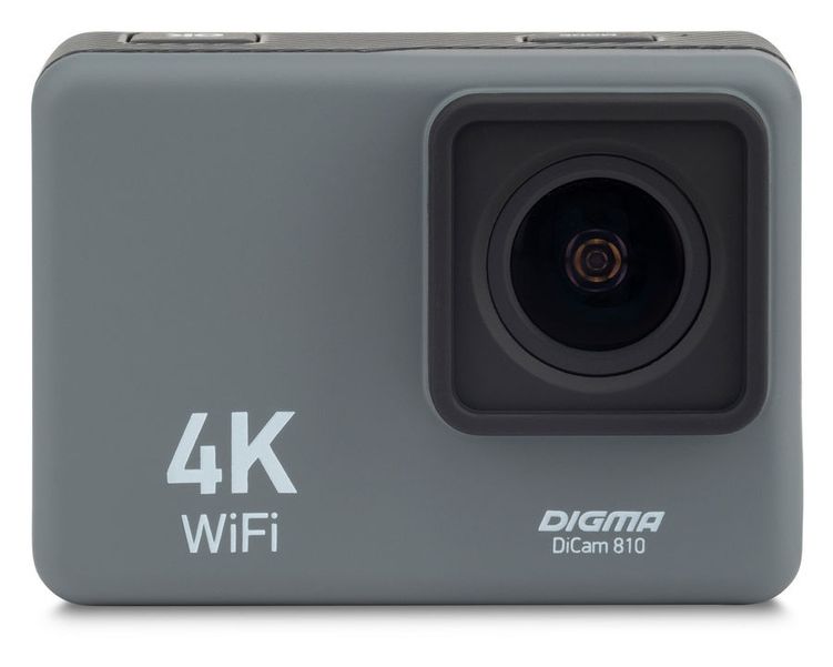 Экшн-камера Digma DiCam 810 4K,  WiFi,  серый [dc810]