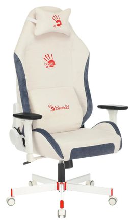 Кресло игровое A4TECH Bloody GC-330, ткань, до 150кг, регулируемые 3D подлокотники,  белый