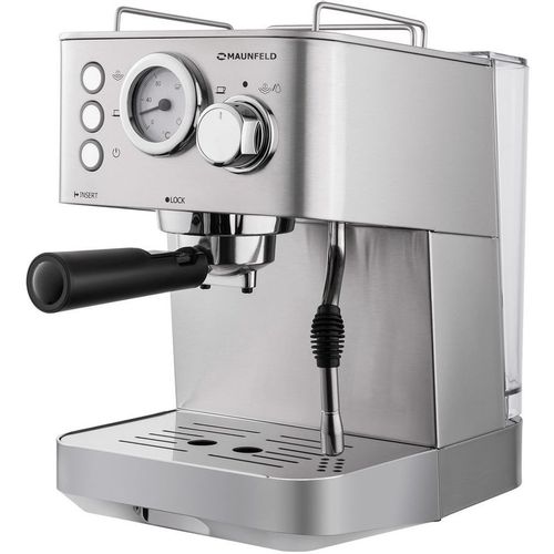 Кофеварка MAUNFELD MF-721S PRO, рожковая, нержавеющая сталь