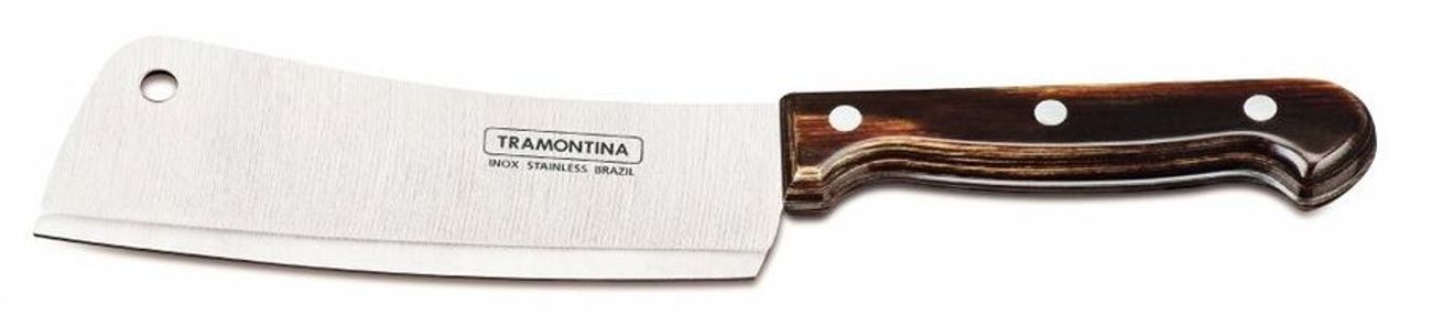 Нож кухонный TRAMONTINA Polywood, разделочный, для мяса, 150мм, стальной, коричневый [21134/196]