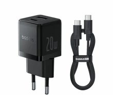 Изображение товара Сетевое зарядное устройство BASEUS Palm 20Вт USB-C и USB-A с кабелем