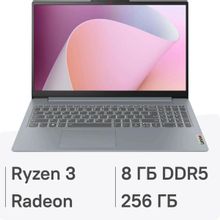 Изображение товара Ноутбук Lenovo IdeaPad Slim 3 15AMN8 15.6 IPS AMD Ryzen 3 8ГБ SSD без ОС серый
