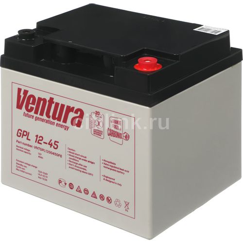 Аккумуляторная батарея VENTURA GPL 12-45 для ИБП, 12В, 45Ач [vntgpl1200450f6]
