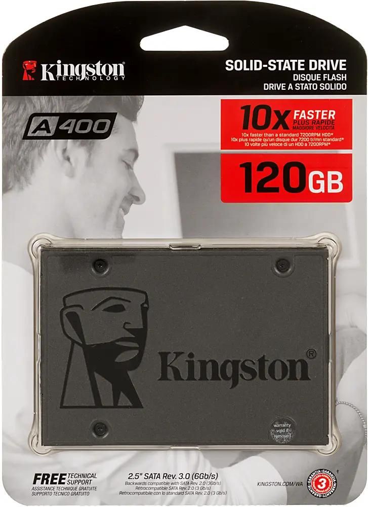 SSD накопитель Kingston A400 SA400S37/120G 120ГБ, 2.5, SATA III, SATA – купить в Ситилинк | 420250
