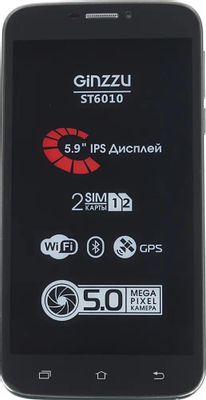 Смартфон Ginzzu ST6010, черный – купить в Ситилинк | 301454