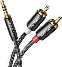 Изображение товара Кабель аудио UGREEN AV116 1.5м RCA - Jack 3.5 позолоченный черный
