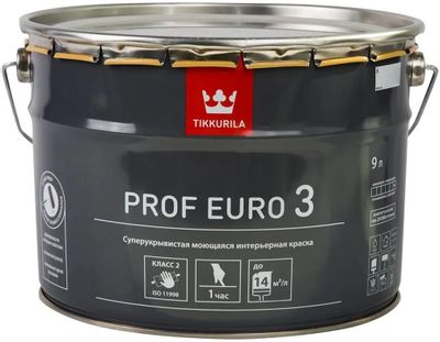 Краска Tikkurila Prof Euro 3 700009635 бесцв. 9л – купить в Ситилинк ...