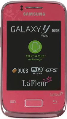 Смартфон Samsung Galaxy Y Duos La Fleur GT-S6102,  розовый