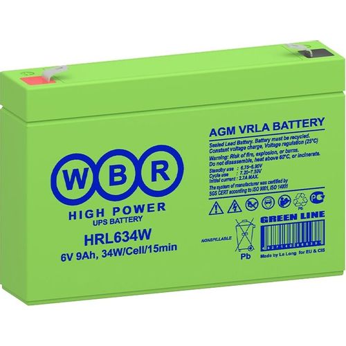 Аккумуляторная батарея WBR HRL634W для ИБП, 6В, 9Ач [hrl634w wbr]