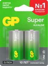 Изображение товара C Батарейка GP Super G-Tech Alkaline 14A LR14, 2 шт. Изображение товара C Батарейка GP Super G-Tech Alkaline 14A LR14, 2 шт.
