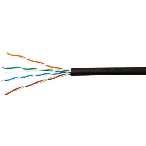 Кабель SKYNET CSL-UTP-4-CU-OUT/100 UTP, кат.5E, 100м, 4 пары, медь, одножильный, черный