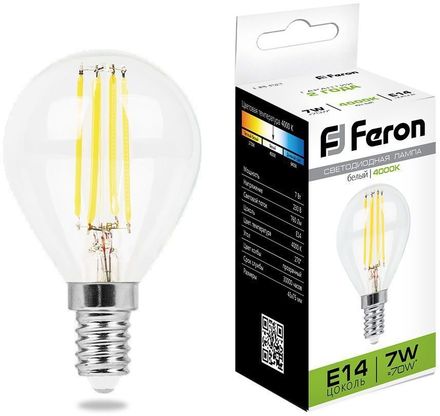 Упаковка ламп LED FERON E14,  шар, 7Вт, LB-52, 10 шт. [25875-10]