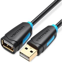 Изображение товара Кабель-удлинитель USB 2.0 VENTION CBCBG 1.5м черный round с позолоченными контактами