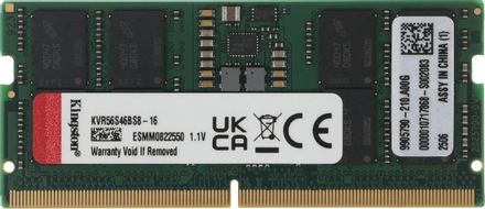 Оперативная память Kingston Valueram KVR56S46BS8-16 DDR5 -  1x 16ГБ 5600МГц, для ноутбуков (SO-DIMM),  Ret