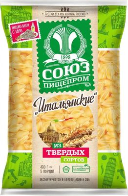 Обзор товара макароны СОЮЗПИЩЕПРОМ Итальянские, ракушки, 450гр (1368364 ...