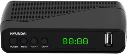 Ресивер DVB-T2 Hyundai H-DVB500, черный