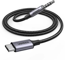 Изображение товара Кабель UGREEN CM734 USB Type-C - Jack 3.5 1м серый оплетка