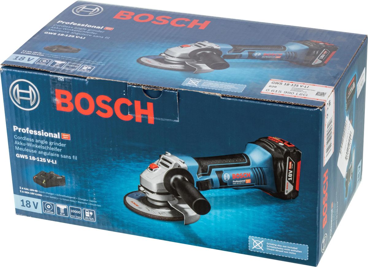 Инструкция, руководство по эксплуатации для угловая шлифмашина Bosch GWS 18-125  V-LI, аккумуляторная [0615990l6g] (1377007) - скачать Ситилинк