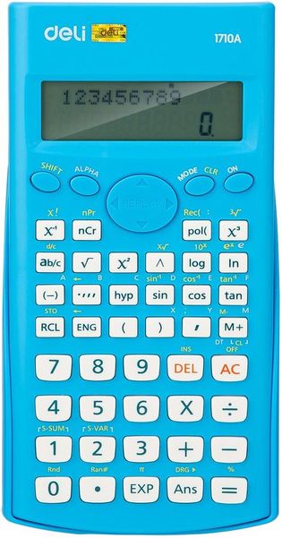 Калькулятор Deli E1710A/BLU,  10+2-разрядный, синий